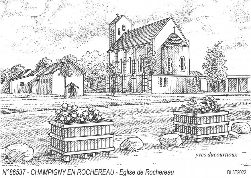 N 86537 - CHAMPIGNY EN ROCHEREAU - église de rochereau